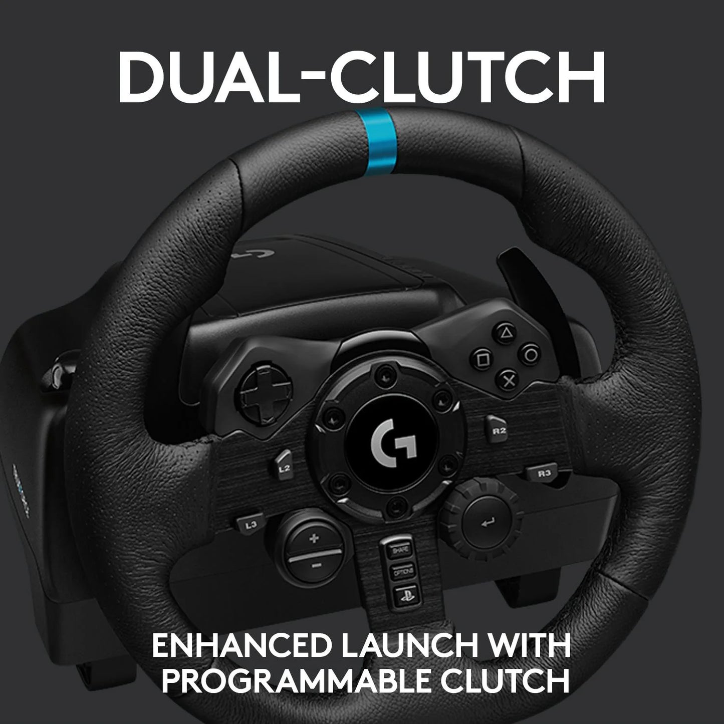 Logitech G923 Trueforce Racing Wheel and Pedals for Xbox One & PC (XBOX/PC) Genuine Leather Steering Wheel Cover