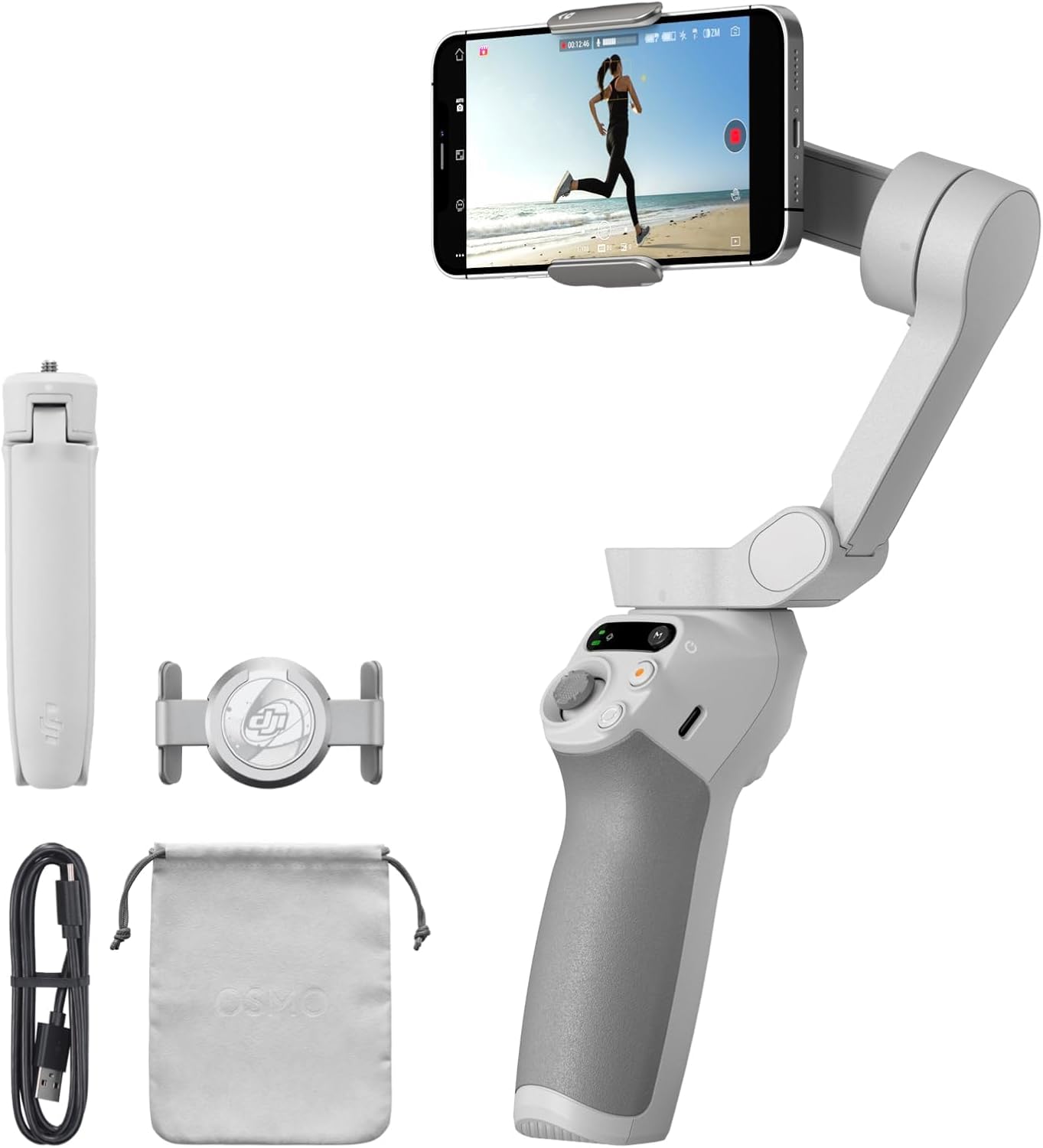 DJI OSMO Mobile SE Intelligent Gimbal, 3-Axis Phone Gimbal, Portable and Foldable, Android and iPhone Gimbal with ShotGuides, Smartphone Gimbal with ActiveTrack 6.0, Vlogging Stabilizer, YouTube