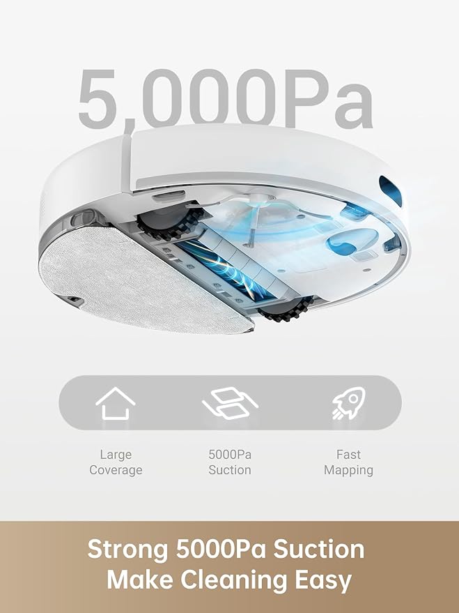 Dreame D10s Robot Vacuum Cleaner and Mop, 5000Pa Power Suction, Up to 280 Minutes Runtime