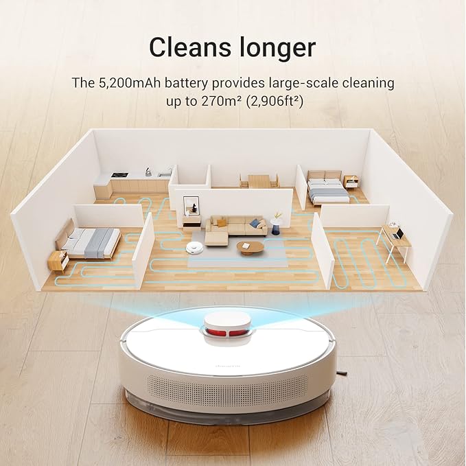 Dreame D10 Plus Robot Vacuum Cleaner and Mop with 2.5L Self Emptying Station, LiDAR Navigation Suction 4000Pa, 170m Runtime, WiFi/APP/Alexa