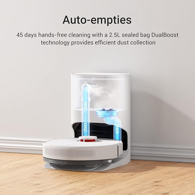 Dreame D10 Plus Robot Vacuum Cleaner and Mop with 2.5L Self Emptying Station, LiDAR Navigation Suction 4000Pa, 170m Runtime, WiFi/APP/Alexa