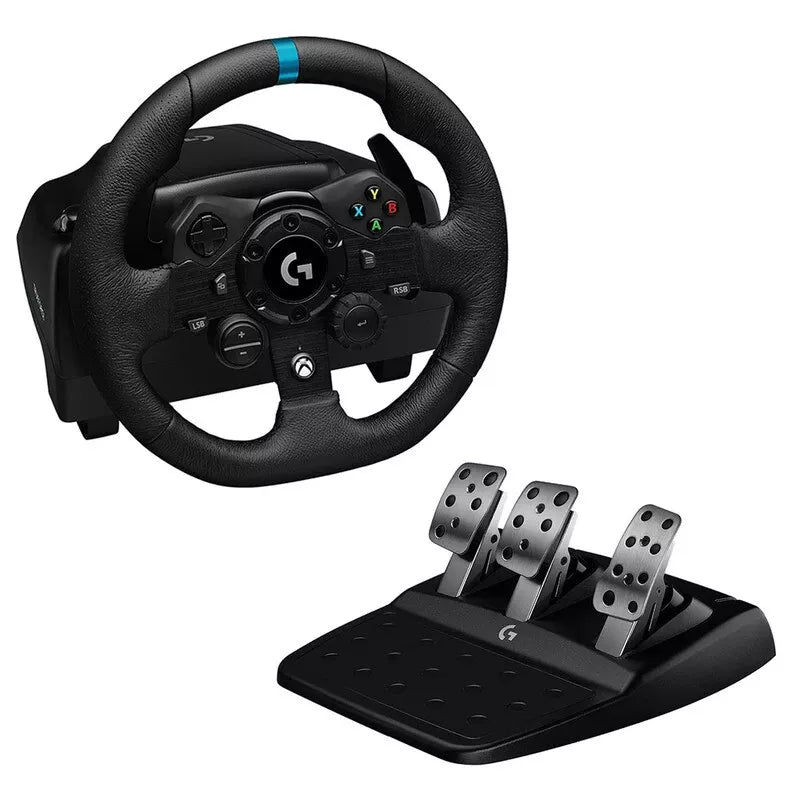 Logitech G923 Trueforce Racing Wheel and Pedals for Xbox One & PC (XBOX/PC) Genuine Leather Steering Wheel Cover