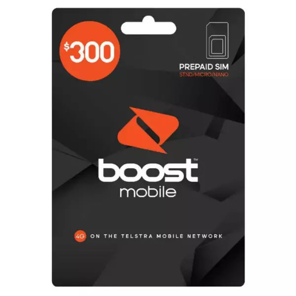 Boost Mobile $300 Prepaid 265 GB Data (5G Telstra Network) 12 Months expiry